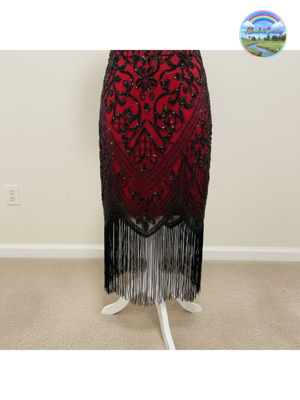 Sequin Fringed Flapper Dress Gatsby Cocktail Party